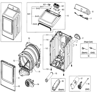 Part Location Diagram of DC97-18665A Samsung Drum