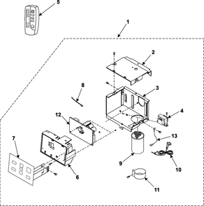 Control Assembly Diagram and Parts List for AW129CB XAA Samsung Air Conditioner