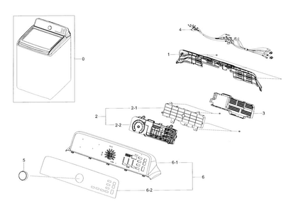 Control Panel Diagram and Parts List for WA456DRHDWR AA-0004 Samsung Washer