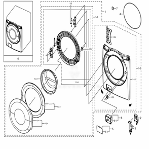 Part Location Diagram of DC97-20618A Samsung ASSY DOOR;WF5500M