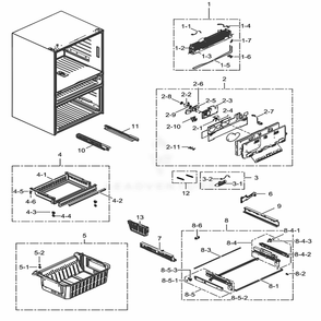 Freezer Diagram and Parts List for RF22KREDBSG (AA)(0007) Samsung Refrigerator