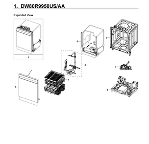 Part Location Diagram of DD97-00603B Samsung Door Assembly