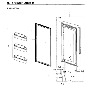 Freezer Door Rt Diagram and Parts List for RF28M9580SR AA-0000 Samsung Refrigerator