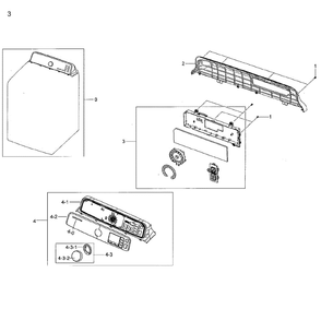 Control Panel Diagram and Parts List for DV48H7400GP A2-01 Samsung Dryer