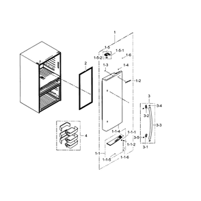Refrigerator Door R Diagram and Parts List for RF31FMESBSR AA-06 Samsung Refrigerator