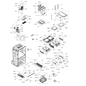 Fridge Diagram and Parts List for RF28HMELBSR AA-01 Samsung Refrigerator