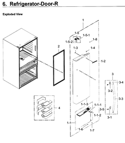 Fridge Door R Diagram and Parts List for RF30KMEDBSG AA-0000 Samsung Refrigerator
