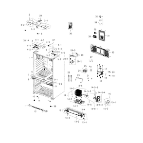 Cabinet Diagram and Parts List for RFG237AAWP XAA-04 Samsung Refrigerator