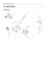 Sump Assembly Diagram and Parts List for DW80K7050UG AA-01 Samsung Dishwasher