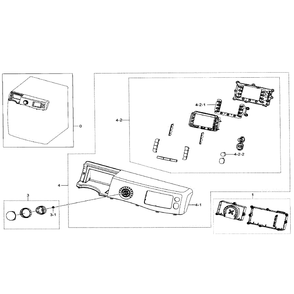 Control Panel Diagram and Parts List for WF511ABW XAA-01 Samsung Washer