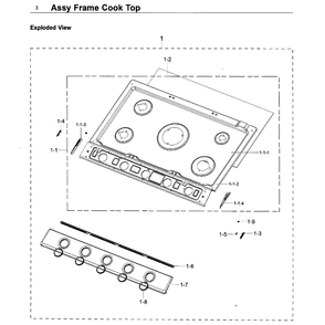 Frame Diagram and Parts List for NA30K6550TG AA-0000 Samsung Cooktop