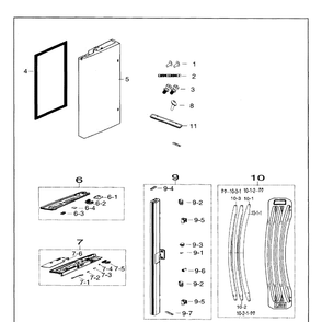 Left Door Diagram and Parts List for RF26HFENDWW AA-0000 Samsung Refrigerator