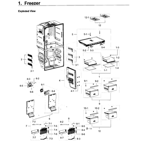 Freezer Diagram and Parts List for RF22K9381SG AA-02 Samsung Refrigerator