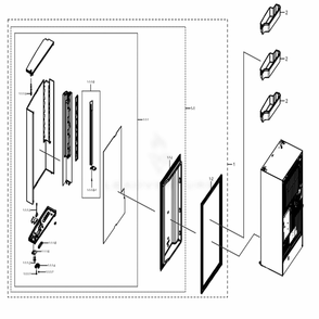 Freezer Door Right Diagram and Parts List for RF28N9780SG (AA)(0001) Samsung Refrigerator