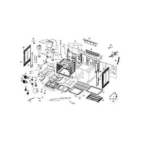 Main Assembly Diagram and Parts List for NX58J7750SS AA-0001 Samsung Range