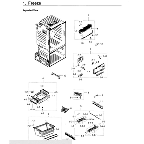 Freezer Diagram and Parts List for RF28HDEDPWW AA-01 Samsung Refrigerator