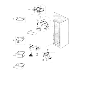 Fridge Diagram and Parts List for RS25J500DSR AA-0000 Samsung Refrigerator