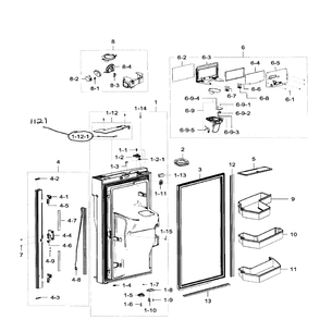 Fridge Door Lt Diagram and Parts List for RF32FMQDBSR AA-05 Samsung Refrigerator