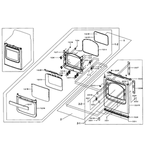 Front/door Diagram and Parts List for DV484GTHASU A1-0001 Samsung Dryer