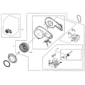 Motor Assembly Diagram and Parts List for DV448AEW XAA-03 Samsung Dryer