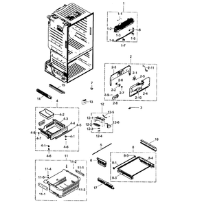 Freezer Diagram and Parts List for RF323TEDBWW AA-01 Samsung Refrigerator