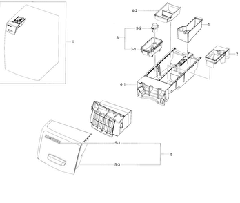 Drawer Diagram and Parts List for WF45H6300AG A2-0001 Samsung Washer
