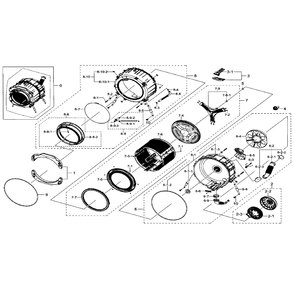 Tub And Drum Diagram and Parts List for WF330ANB XAA-01 Samsung Washer