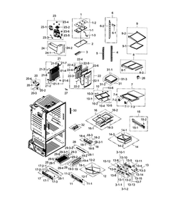 Refrigerator Diagram and Parts List for RF28HDEDTSR AA-01 Samsung Refrigerator