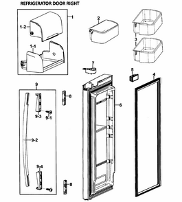 Part Location Diagram of DA91-02461E Samsung Assembly DOOR FOAM REF-R;AW-