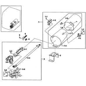 Burner Assembly Diagram and Parts List for DV419AGU XAA-01 Samsung Dryer