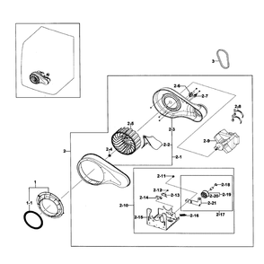 Motor Assembly Diagram and Parts List for DV511AEW XAA-0001 Samsung Dryer