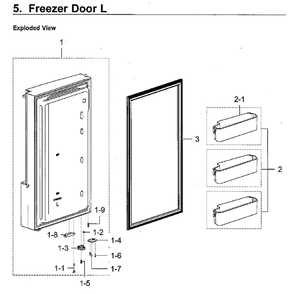 Freezer Door R Diagram and Parts List for RF28K9580SR AA-02 Samsung Refrigerator