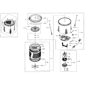 Tub Diagram and Parts List for WA45H7200AP A2-02 Samsung Washer