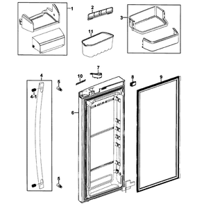 Right Door Diagram and Parts List for RFG237AAPN XAA-0001 Samsung Refrigerator