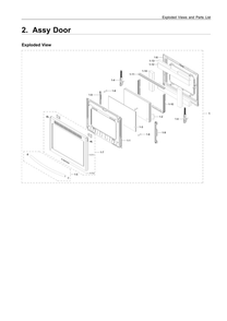 Door Assembly Diagram and Parts List for NX58R9421SG AA-00 Samsung Range