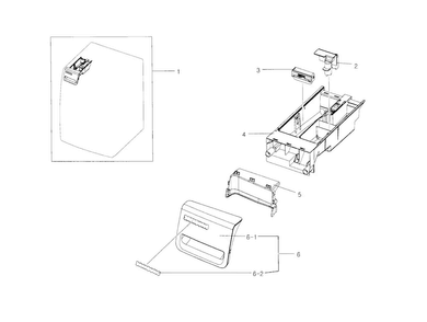 Drawer Diagram and Parts List for WF218ANB XAA-0000 Samsung Washer