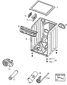 Main Assy Diagram and Parts List for DV330AGB XAA Samsung Dryer