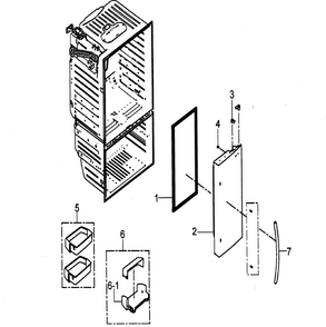 Right Door Diagram and Parts List for RFG297HDBP XAA Samsung Refrigerator