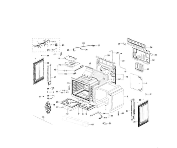 Cavity Diagram and Parts List for NX58H5600SS AA-0000 Samsung Range