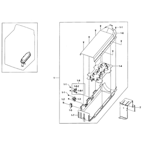 Heater Assembly Diagram and Parts List for DV50F9A6EVW A2-0001 Samsung Dryer