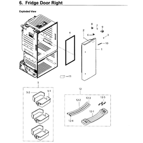 Fridge Door R Diagram and Parts List for RF263BEAEBC AA-04 Samsung Refrigerator