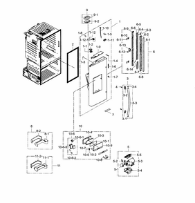 Fridge Door L Diagram and Parts List for RF28HFEDTWW AA-0003 Samsung Refrigerator
