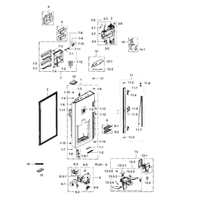 Fridge Door L Diagram and Parts List for RF24J9960S4 AA-01 Samsung Refrigerator