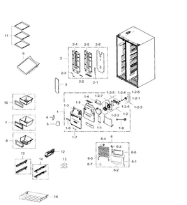 Fridge Diagram and Parts List for RS265TDRS XAA-IN01 Samsung Refrigerator
