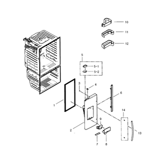 Left Door Diagram and Parts List for RFG296HDBP XAA-0002 Samsung Refrigerator
