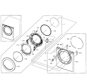 Part Location Diagram of DC64-02092C Samsung HANDLE-DOOR;DV363EWBEUF/