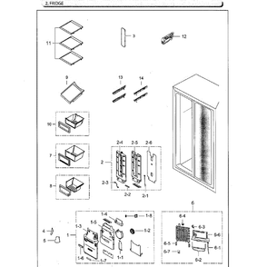 Fridge Diagram and Parts List for RS25H5111SR AA-02 Samsung Refrigerator