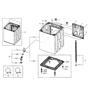 Frame Assembly Diagram and Parts List for WA476DSHAWR A1-01 Samsung Washer