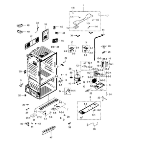 Cabinet Diagram and Parts List for RF23HCEDBWW AA-07 Samsung Refrigerator