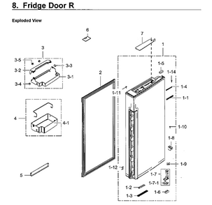 Fridge Door Rt Diagram and Parts List for RF24J9960S4 AA-0004 Samsung Refrigerator